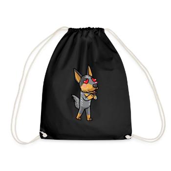 Bouvier australien Blue Heeler Kawaii amoureux - Sac de sport léger - noir - Devant