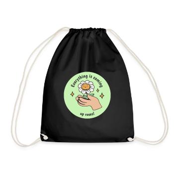 Tout va roses! Printemps de floraison mignon - Sac de sport léger - noir - Devant