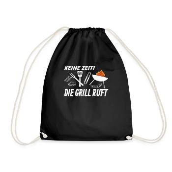Grillen und Camper Geschenkidee - Turnbeutel - Schwarz - Vorne