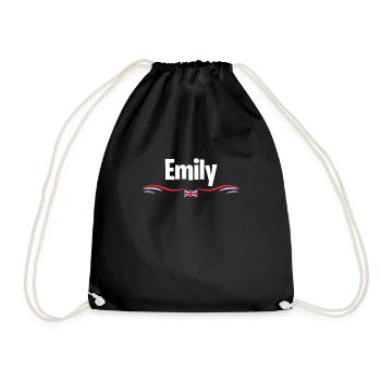 Drapeau du Royaume-Uni Emily England Girl Nom d’anniversaire britannique - Sac de sport léger - noir - Devant