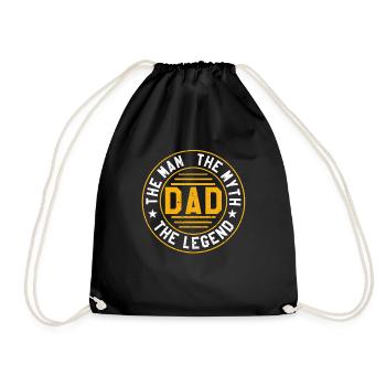 Dad The Man The Myth The Legend Daddy Funny - Drawstring Bag - black - Front