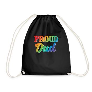 Gay Lesbian Pride Dad LGBT Parents Father - Drawstring Bag - black - Front
