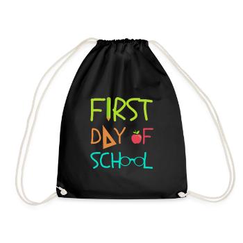 First Day Of School - Drawstring Bag - black - Front