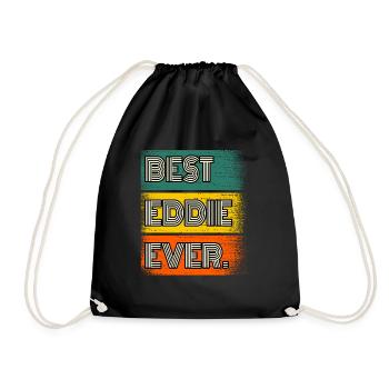 Eddie Name Geschenk Spruch Lustig - Turnbeutel - Schwarz - Vorne