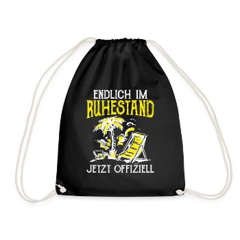 Endlich Im Ruhestand Jetzt Offiziell Rente Geschen - Turnbeutel - Schwarz - Vorne