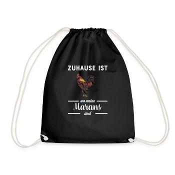 Maran Huhn I Henne Ei Hahn Motiv für Hühnerhalter - Turnbeutel - Schwarz - Vorne