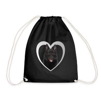 Schipperke Herz - J’aime Schipperke - Sac de sport léger - noir - Devant