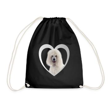 Poodle Heart - I Love Poodle - Drawstring Bag - black - Front