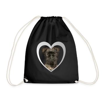 Affenpinscher Herz - J’aime Affenpinscher - Sac de sport léger - noir - Devant