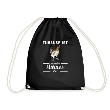 Maran Huhn I Henne Ei Hahn Motiv für Hühnerhalter - Turnbeutel - Schwarz - Vorne