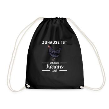 Maran Huhn I Henne Ei Hahn Motiv für Hühnerhalter - Turnbeutel - Schwarz - Vorne