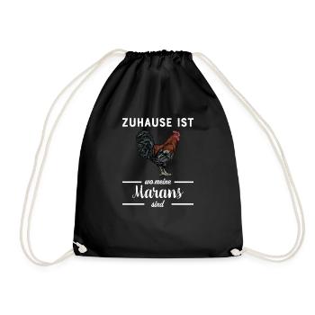 Maran Huhn I Henne Ei Hahn Motiv für Hühnerhalter - Turnbeutel - Schwarz - Vorne