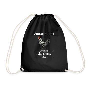 Maran Huhn I Henne Ei Hahn Motiv für Hühnerhalter - Turnbeutel - Schwarz - Vorne
