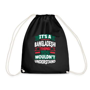 Bangladeshi Bangladesh Bangladeshi Flag Quote - Drawstring Bag - black - Front