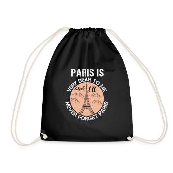 PARIS IS VERY DEAR TO ME AND I LL NEVER FORGET - Drawstring Bag - black - Front
