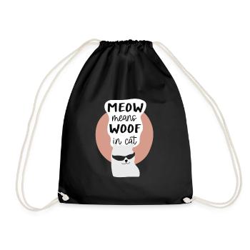 Chat cool - Sac de sport léger - noir - Devant