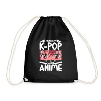 Anime & K-Pop Music Kpop Japanese Manga Otaku - Drawstring Bag - black - Front