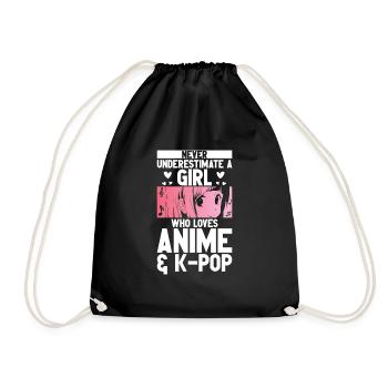 Anime & K-Pop Music Kpop Japanese Manga Otaku - Drawstring Bag - black - Front
