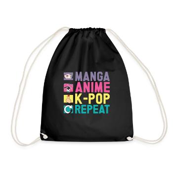 Anime & K-Pop Music Kpop Japanese Manga Otaku - Turnbeutel - Schwarz - Vorne