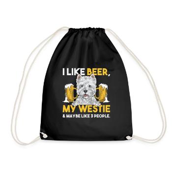 West Highland White Terrier Westie - Sac de sport léger - noir - Devant