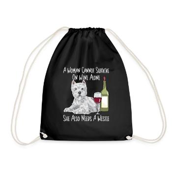 West Highland White Terrier Westie - Turnbeutel - Schwarz - Vorne
