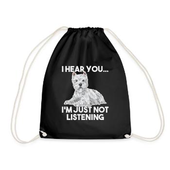 West Highland White Terrier Westie - Sac de sport léger - noir - Devant