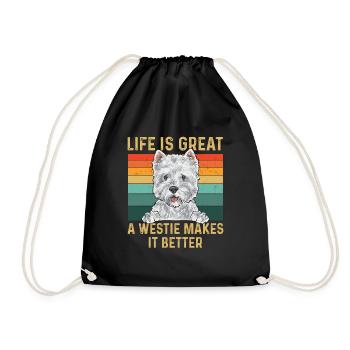West Highland White Terrier Westie - Sac de sport léger - noir - Devant
