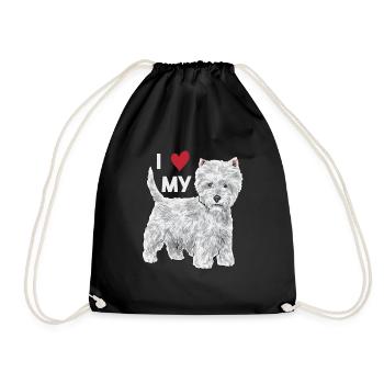 West Highland White Terrier Westie - Sac de sport léger - noir - Devant