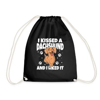 I Kissed A Dachshund And I Liked It - Drawstring Bag - black - Front