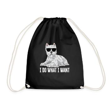 West Highland White Terrier Westie - Drawstring Bag - black - Front