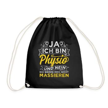 Physiotherapeut Physio Spruch Therapeut Geschenk M - Turnbeutel - Schwarz - Vorne