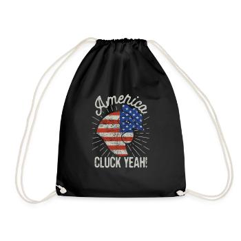 Cluck yes chicken July 4th glasses t shirt boys - Drawstring Bag - black - Front