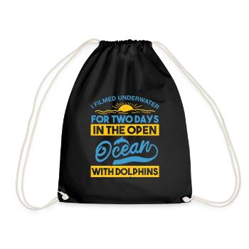FOR TWODAYS IN THE OPEN OCEAN WITH DOLPHINS - Drawstring Bag - black - Front