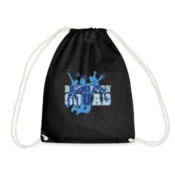 Funny Badminton Player Squad Badminton Racket - Drawstring Bag - black - Front