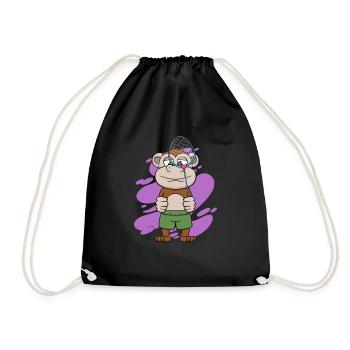 Joli singe jouant au badminton, Hobby Sports - Sac de sport léger - noir - Devant