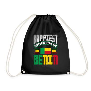 Béninois Bénin Drapeau Béninois Citation - Sac de sport léger - noir - Devant