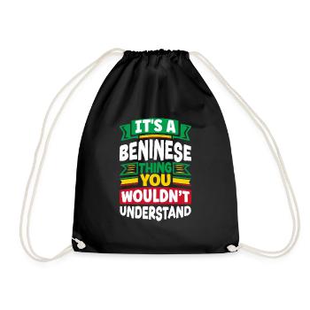 Béninois Bénin Drapeau Béninois Citation - Sac de sport léger - noir - Devant