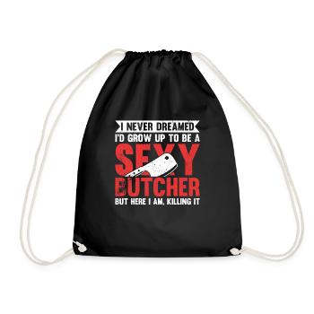 Je n’ai jamais rêvé de devenir un boucher sexy - Sac de sport léger - noir - Devant
