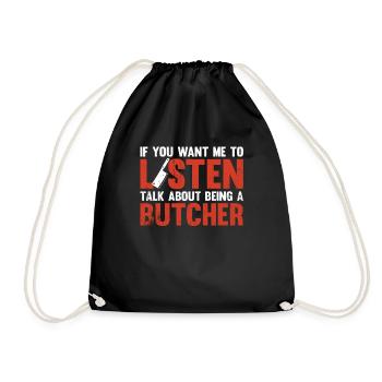 Tu veux que j’écoute parler d’être boucher - Sac de sport léger - noir - Devant