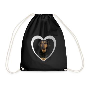Beauceron Heart - I Love Beauceron - Drawstring Bag - black - Front