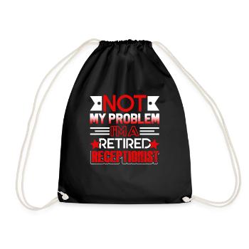 Receptionist Retired Receptionist - Drawstring Bag - black - Front