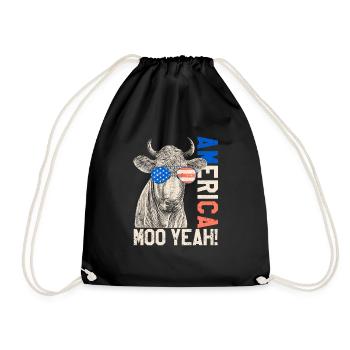 4 juillet Funny Moo oui lunettes de vache US america - Sac de sport léger - noir - Devant
