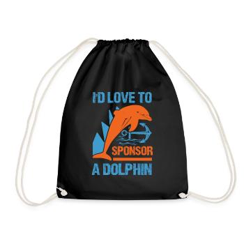 I'D LOVE TO SPONSOR A DOLPHINS - Drawstring Bag - black - Front