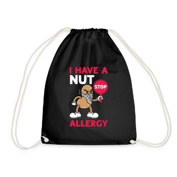 J’ai une allergie aux noix aux arachides allergique aux arachides - Sac de sport léger - noir - Devant