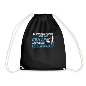 Grillen und Camper Geschenkidee - Turnbeutel - Schwarz - Vorne