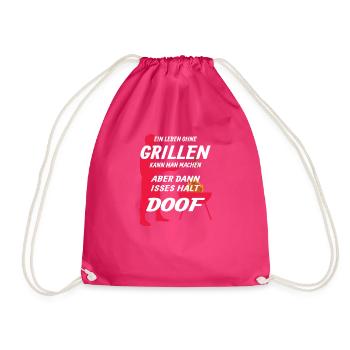 Grillen und Camper Geschenkidee - Turnbeutel - Fuchsia - Vorne