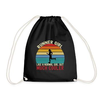 Runner girl comme une fille normale mais beaucoup plus cool - Sac de sport léger - noir - Devant