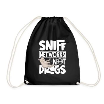 Sniff Networks Not Drugs Network Admin - Drawstring Bag - black - Front