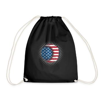 Baseball Amerikanische Flagge 4. Juli Patriotisch - Turnbeutel - Schwarz - Vorne