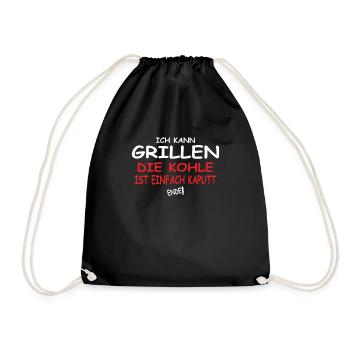 Grillen und Camper Geschenkidee - Turnbeutel - Schwarz - Vorne